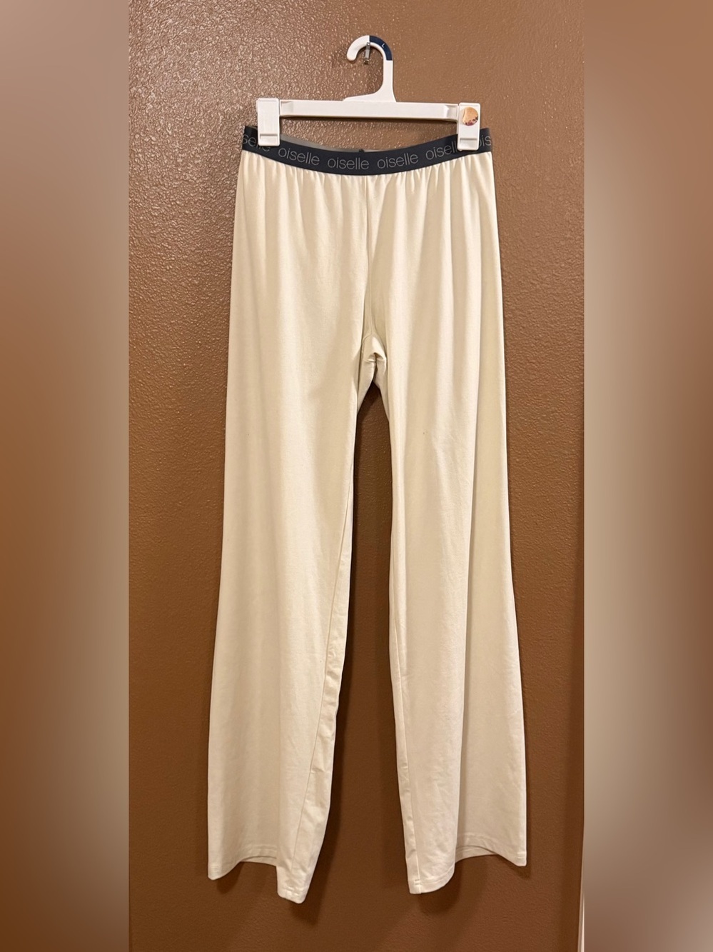 oiselle Limited Edition Sleep Lux Wide Leg Lounge Pants Birch Heather Cream. L.